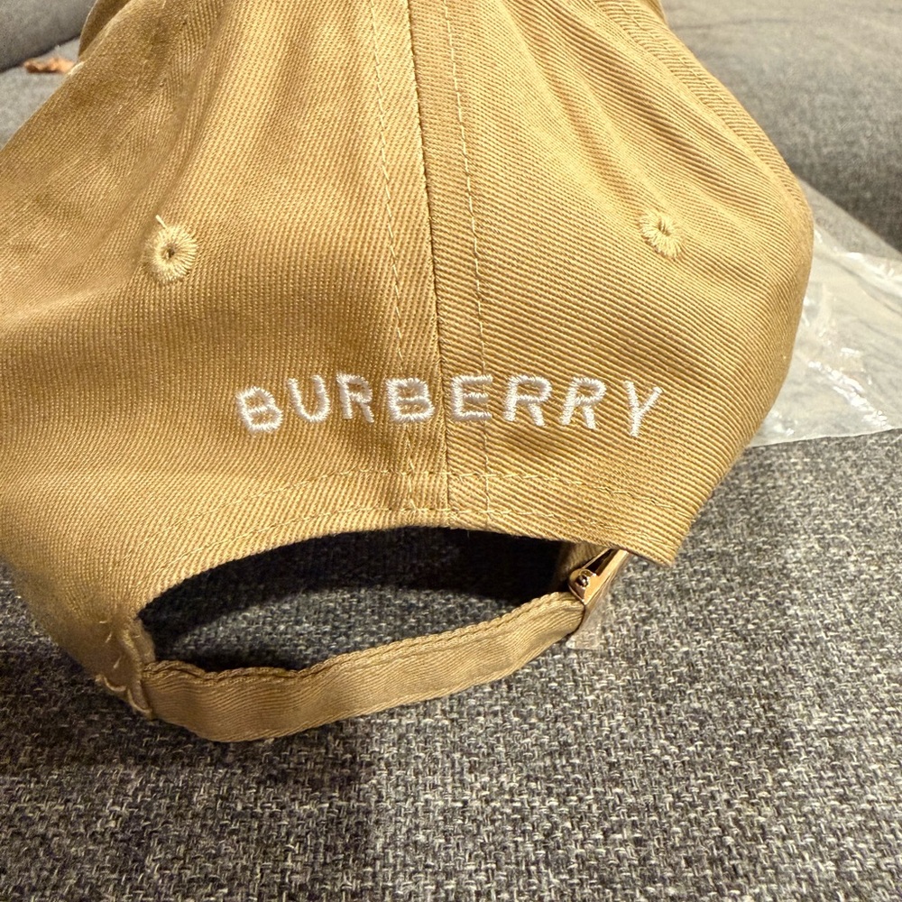 Burberry- Tan Baseball Cap with HER Embroidery - Picture 2 of 5